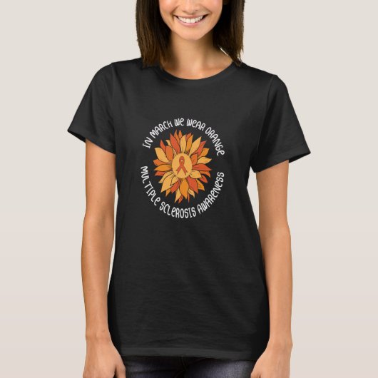 T-shirt sunflowe en mars porter orange multiple sclérose A (Devant)
