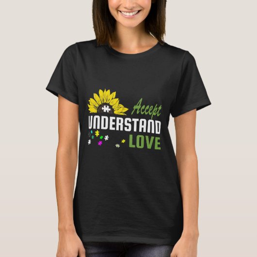 T-shirt Sunflower Accepter Comprendre l'amour Autiste Prix (Devant)