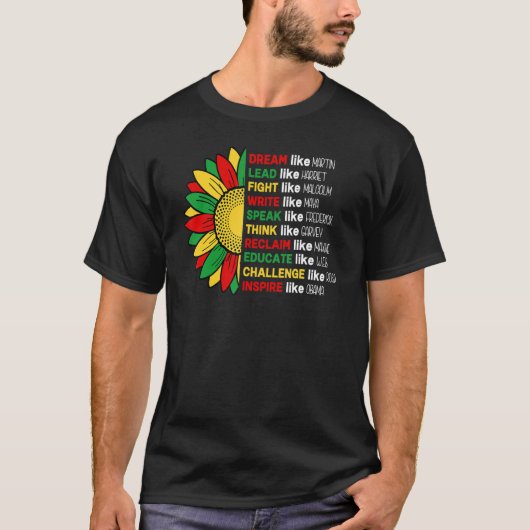 T-shirt Sunflower African Roots Melanin Black History Blac (Devant)