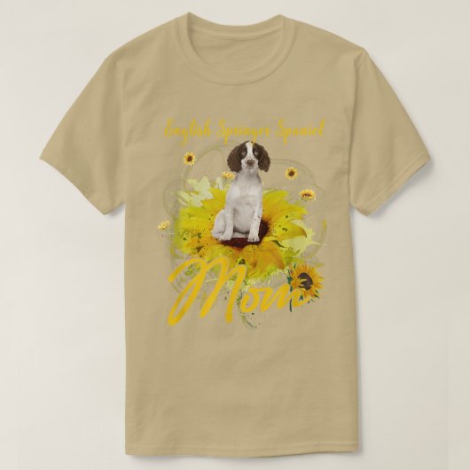 T-shirt Sunflower Anglais Springer espagnol maman Amoureux (Design devant)