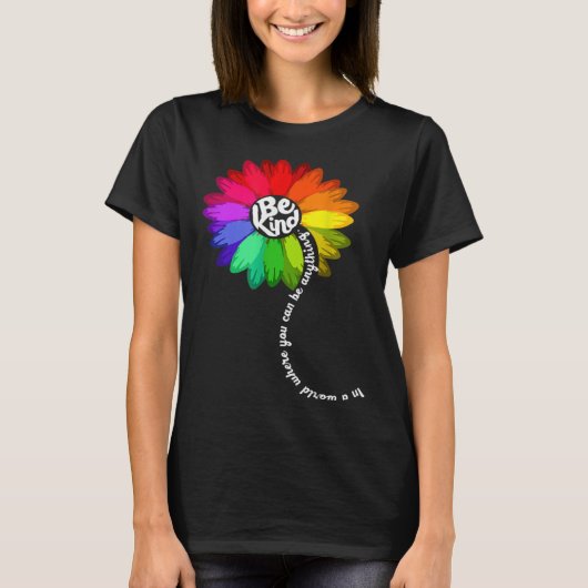 T-shirt Sunflower Autism Awareness Be Kind Puzzle Mom Supp (Devant)