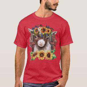 T-shirt Sunflower Baby Chèvre Vie agricole Mignonne Animal
