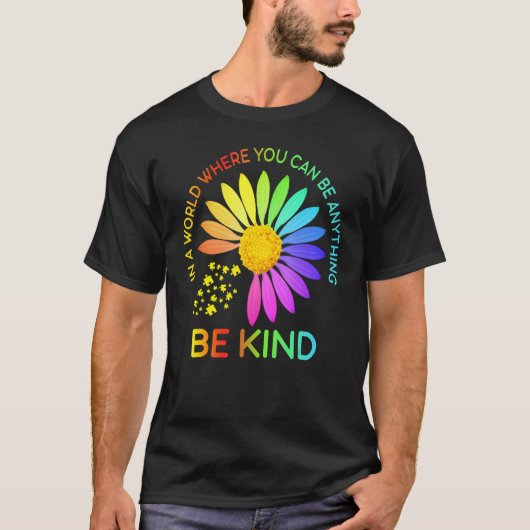 T-shirt Sunflower Be Kind Puzzle Support Autism Awareness  (Devant)