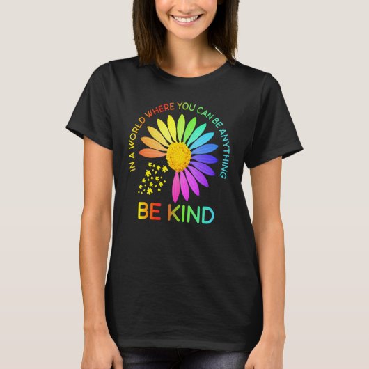 T-shirt Sunflower Be Kind Puzzle Support Autism Awareness  (Devant)