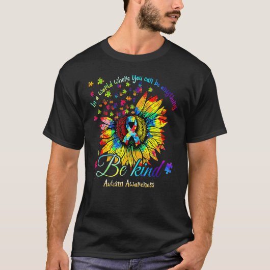 T-shirt Sunflower Be Kind Puzzle Support Sensibilisation s (Devant)