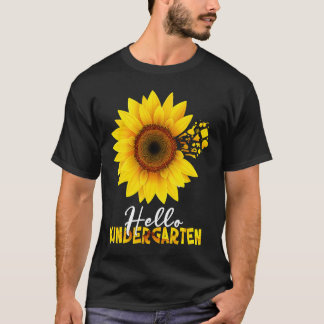 T-shirt Sunflower Bonjour maternelle Joyeux Premier Jour D