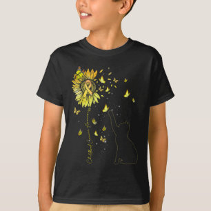 T-shirt Sunflower Cat Gold Ribbon Enfance Cancer Award