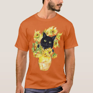 T-shirt Sunflower chat regard Van Gogh inspiré Painti