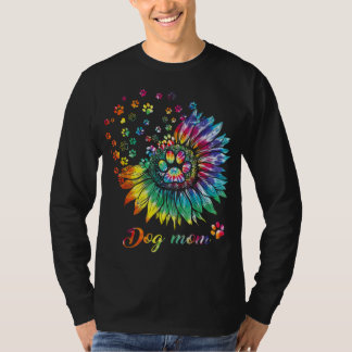 T-shirt Sunflower Chien Maman Tie Dye Amoureux des chiens 
