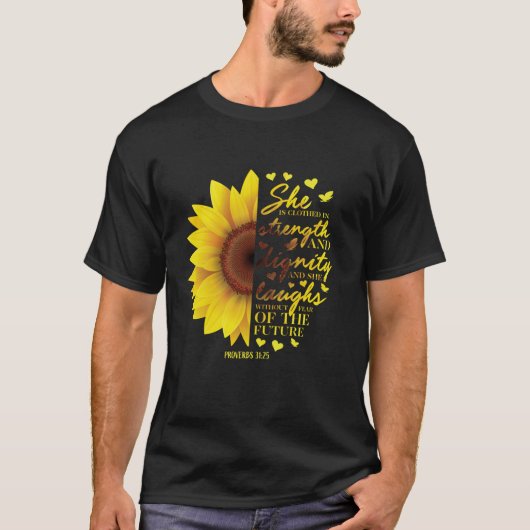 T-shirt Sunflower Christian Cadeaux femmes Proverbes 31 Bi (Devant)