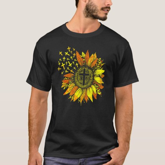 T-shirt Sunflower Christian Decor Empreinte de léopard Cro (Devant)