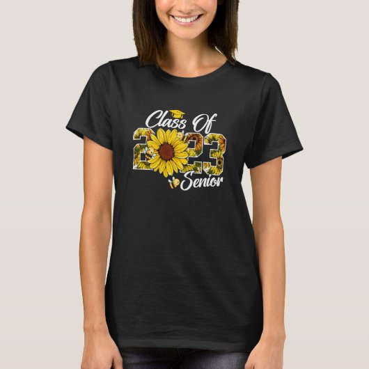 T-shirt Sunflower Class of 2023 School Graduation Senior 2 (Devant)