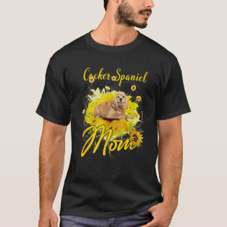 T-shirt Sunflower Cocker Spaniel Maman Chien Fête des mère