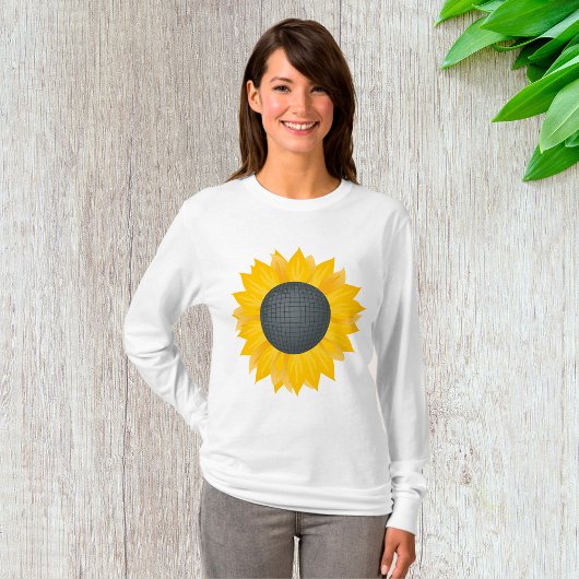 T-shirt Sunflower Disco Ball Retro Party Vibe