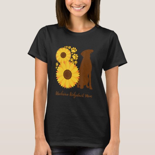 T-shirt Sunflower Dog Mom - Rhodesian Ridgeback (Devant)