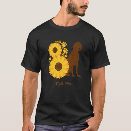 T-shirt Sunflower Dog Mom - Vizsla Premium (Devant)