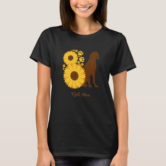 T-shirt Sunflower Dog Mom - Vizsla Premium (Devant)