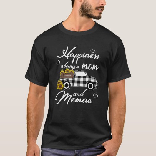 T-shirt Sunflower Grandma Happiness is being a Mom and Mem (Devant)