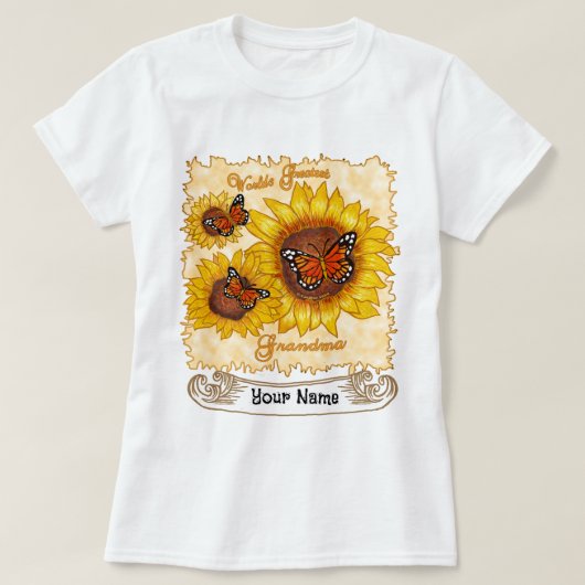 T-shirt Sunflower Greatest Grandma (Design devant)