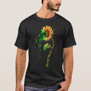 T-shirt Sunflower Green Ribbon Support Santé mentale Sensi