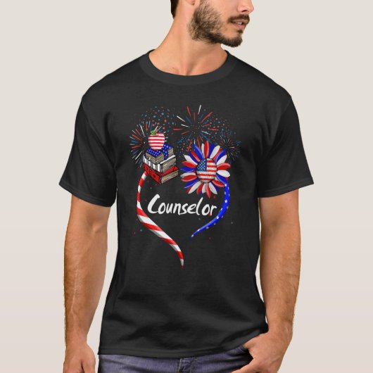 T-shirt Sunflower Heart Conseiller américain Drapeau améri (Devant)