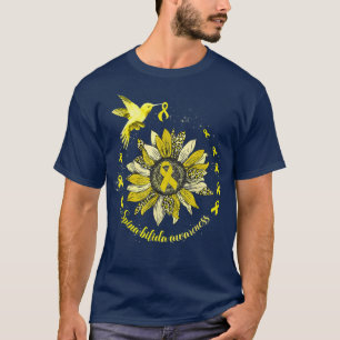 T-shirt Sunflower Hummingbird Gold Ribbon Spina Bifida War