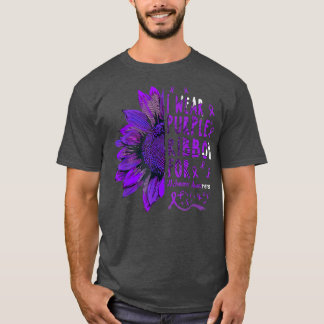 T-shirt Sunflower I Wear Purple Ribbon pour Alzheimer Awar