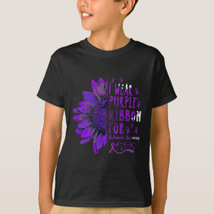 T-shirt Sunflower I Wear Purple Ribbon pour Alzheimer Awar