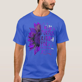 T-shirt Sunflower I Wear Purple Ribbon pour Alzheimer Awar