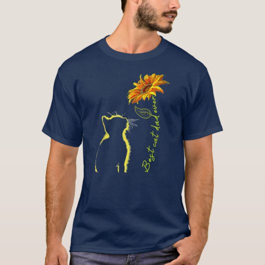 T-shirt Sunflower Meilleur Chat Papa Jamais mignons Amoure (Devant)