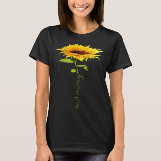 T-shirt Sunflower Mommy Mother's Day Floral Funny Matching (Devant)