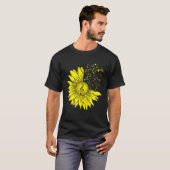 T-shirt Sunflower Musical Instrument Musique Notes Fleur (Devant entier)