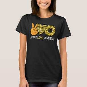 T-shirt Sunflower Peace Love Sunshine Tournesol Pour Homme