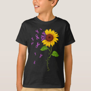 T-shirt Sunflower Purple Ribbon Fibromyalgie Sensibilisati