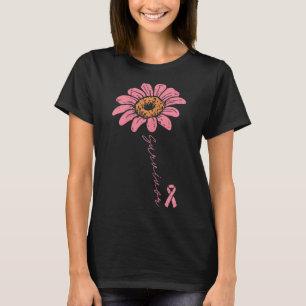 T-shirt Sunflower rose Ruban Cancer du sein Survivant Awar