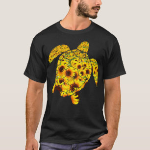 T-shirt Sunflower Sea Turtle Membres de la famille Beau fl