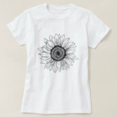 T-shirt Sunflower Sketch; Botanical Summer (Design devant)