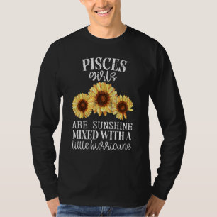 T-shirt Sunflower Sunshine Pisces Zodiac Sign Girls Graphi
