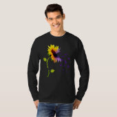 T-shirt Sunflower With Purple Ribbon Epilepsy Awareness Da (Devant entier)