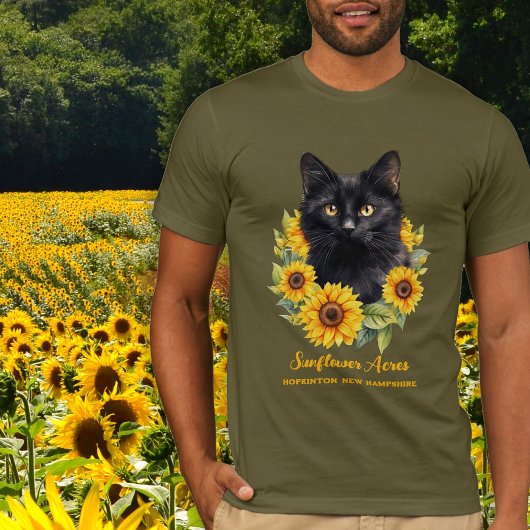 T-shirt Sunflowers Black Cat Nom de la ferme