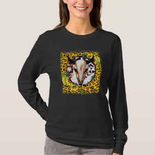 T-shirt Sunflowers Western Turquoise Leopard Cow Bull Skul