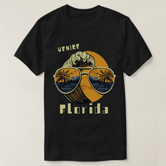 T-shirt Sunglass Florida Venise Palmiers Plage Océan (Design devant)