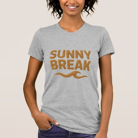 T-shirt sunny break vacation gold glitter shirt womens s (Devant)