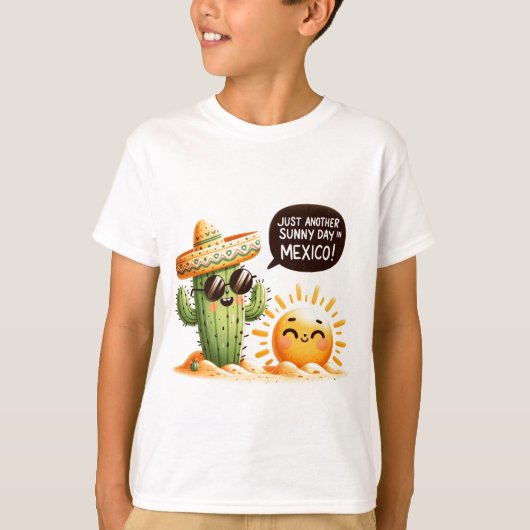 T-shirt Sunny Cactus Fiesta - Thème Whimsical Mexicain (Devant)