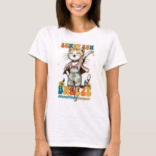 T-shirt Sunny Cat Summer Delight - Découvrez la détente