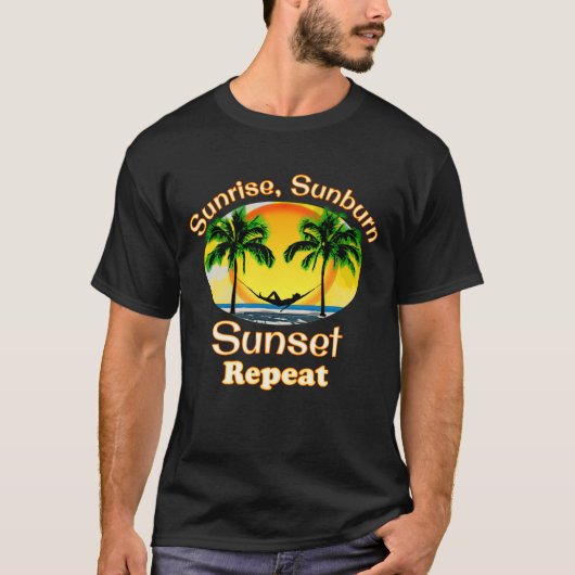 T-shirt Sunrise Sunburn Sunset Répéter Funny Beach Été (Devant)