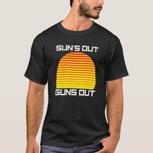 T-shirt Sun's Out Gun's Extrait Sunset Muscle Retro Su (Devant)