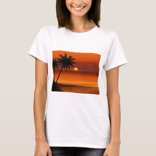 T-shirt sunset beach oahu hawaii north shore carte postale