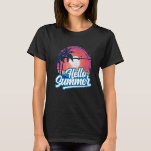 T-shirt Sunset Beach Palm Tree Bonjour Vacances été Holi