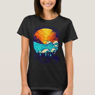 T-shirt Sunset Beach Retro Amelia Island Floride Famille V